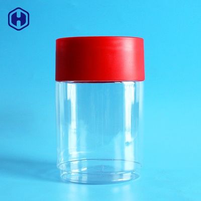 Empty Red Lid Oval 716ML 24OZ Clear Plastic Cans