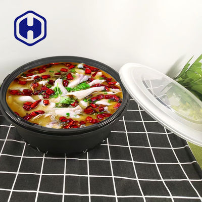 1100ml  Fruit Lunch Fried Chicken Plastic Salad Bowl With Lid Custom Printing