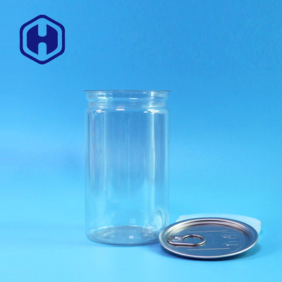 Round 16.9oz Easy Open Plastic PET Can 500ml For Snacks Dry Berries Peanuts