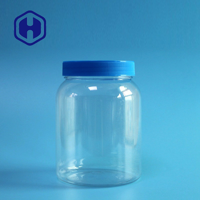 Clear 1180ml 40oz Snack Wide Mouth Plastic Jars With Pressure Sensitive Seal