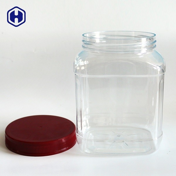 Download Clear Square Wide Mouth Plastic Jars Mixed Dried Cashew Nuts Packaging