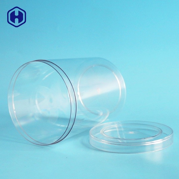 Cylinder Canned Plastic Biscuit Containers Durable Round Plastic Tubs