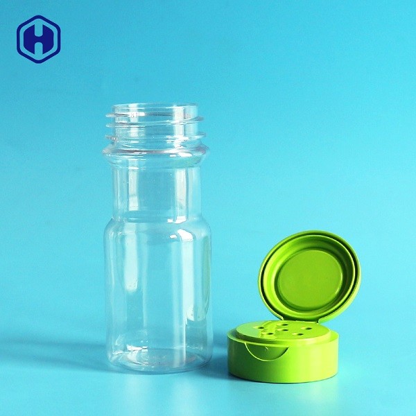 Clear Powder Spice Jar Sifter Caps Fully Air Tight Plastic Spice Bottles